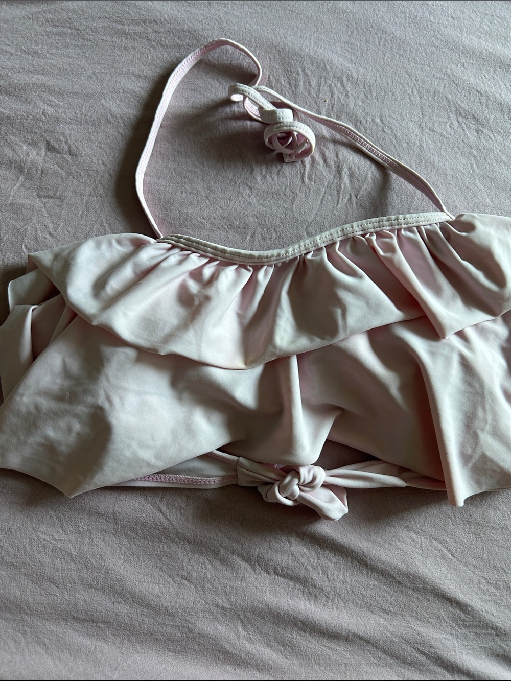 Women’s Ruffle Halter Swim Top - Light Pink
